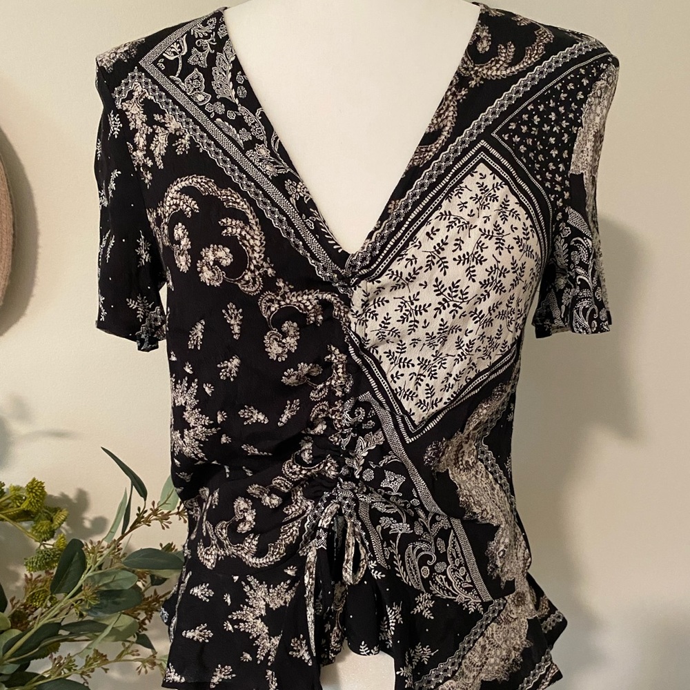 Black Bandana Printed H&M Blouse